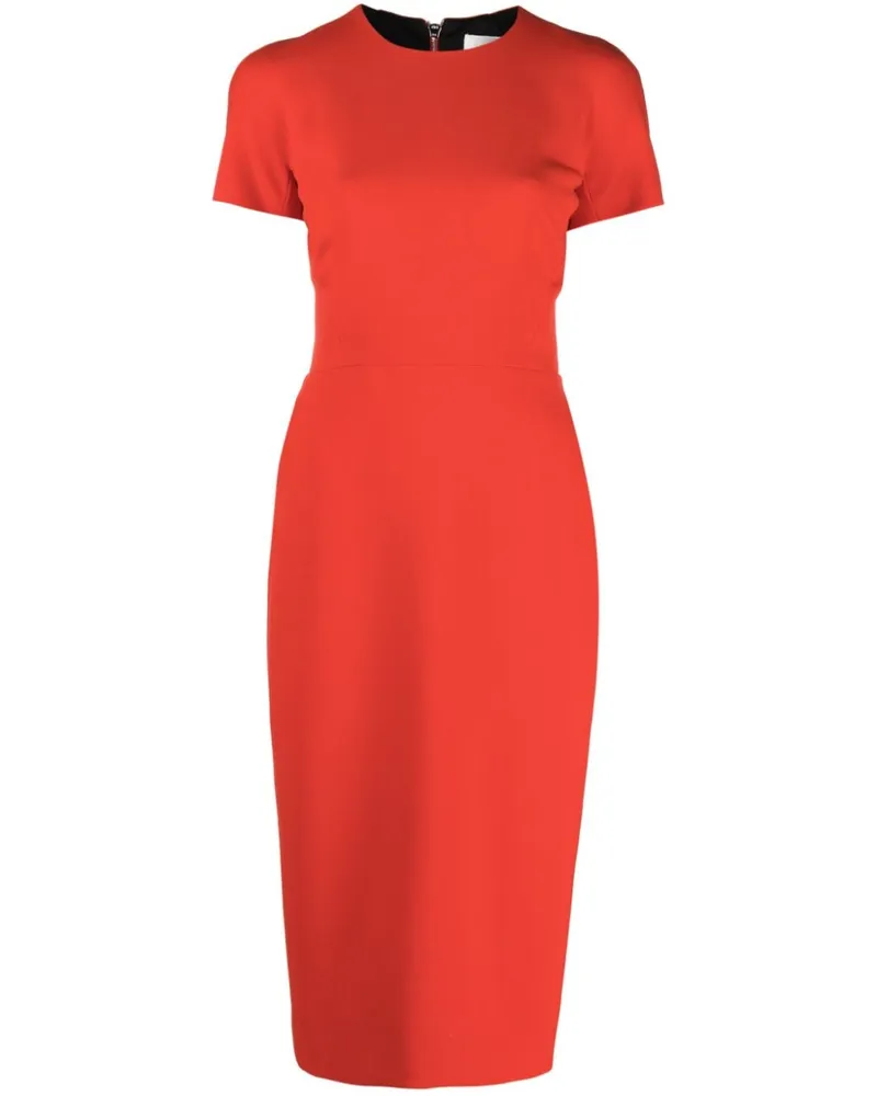 Victoria Beckham ausgestattet Midi Kleid Red