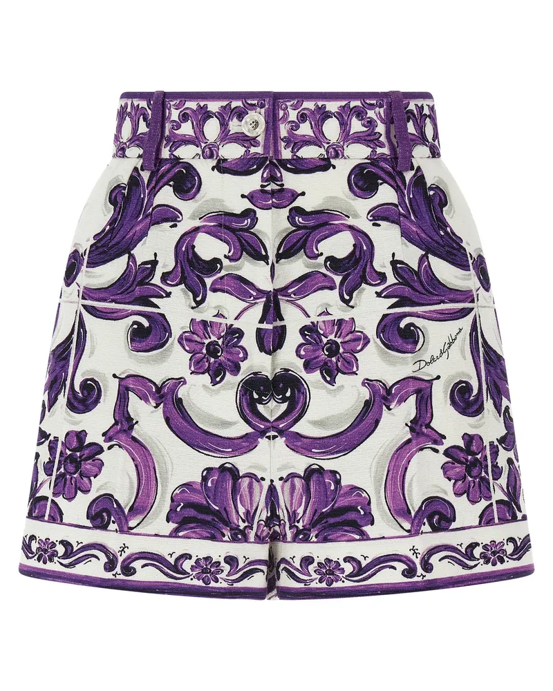 Dolce & Gabbana Maiolica' Print Bermuda Shorts Multicolor