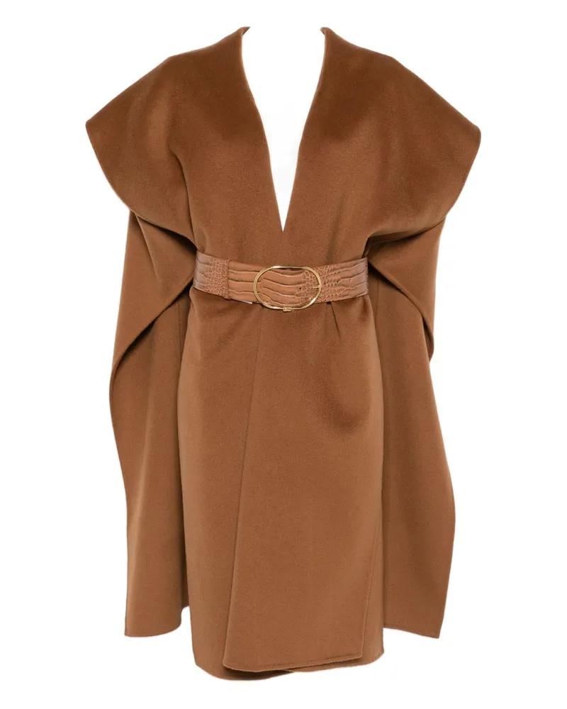Elisabetta Franchi Wollmantel Belted Mantel Brown