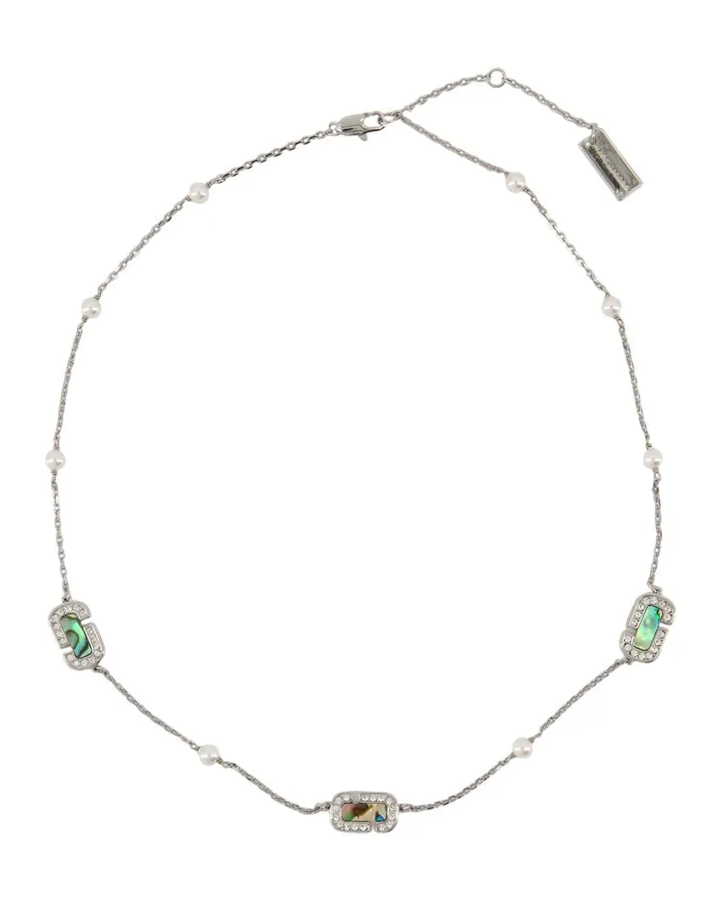 Marc Jacobs Abalone Halskette  Metall Silber Silber