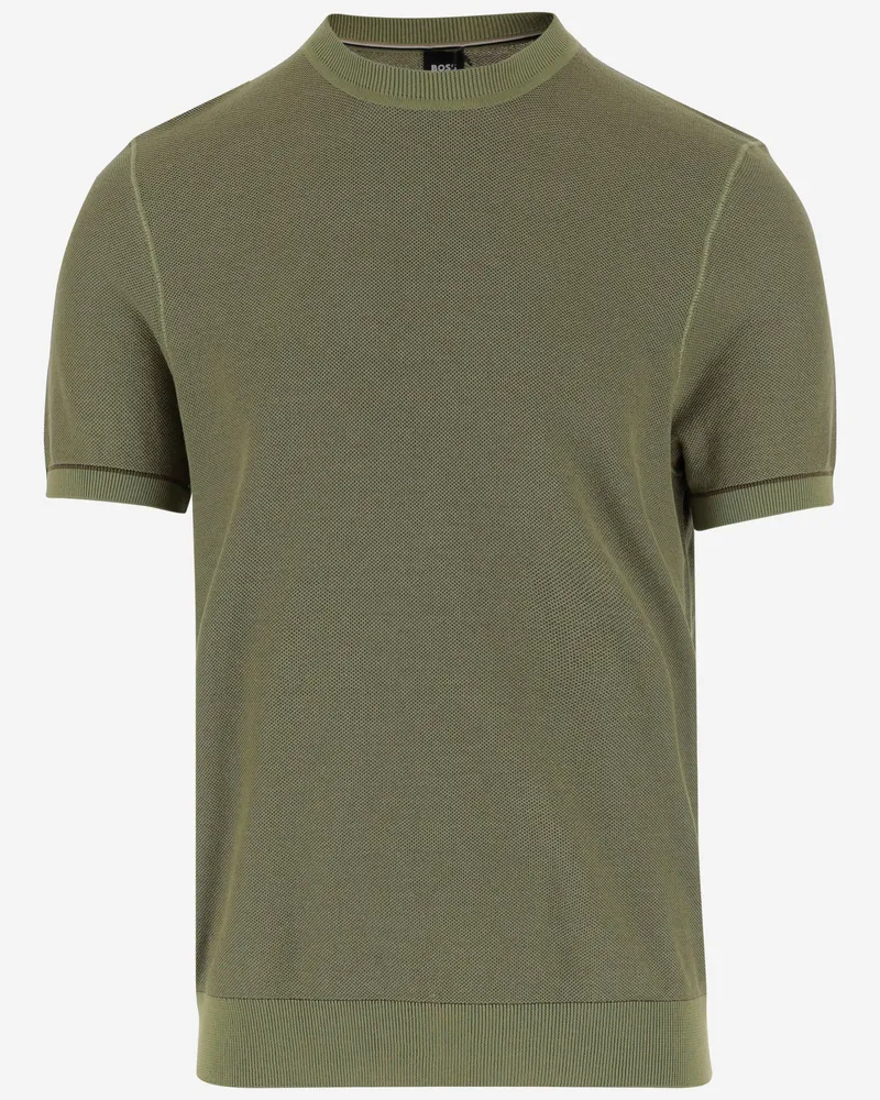 HUGO BOSS Cotton Mischpullover Green