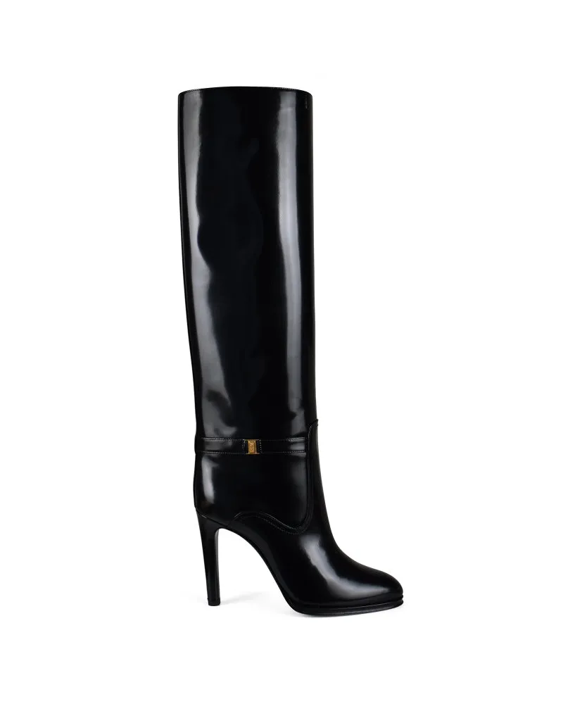 Saint Laurent Diane Stiefel Black