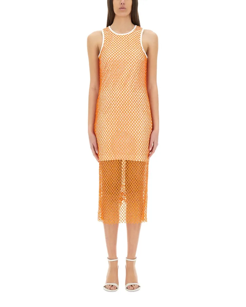 Moschino Moschino -Jeans -Netz und Paillettenkleid Orange