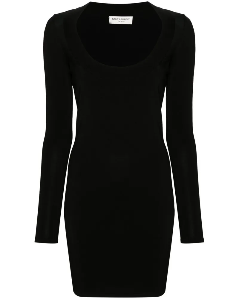Saint Laurent gestricktes Mini -Kleid Black