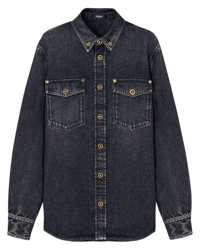 Versace Denim -Baumwollhemd Black