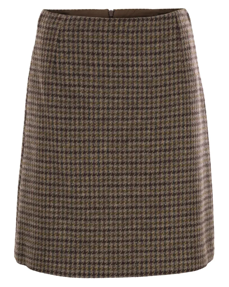 Weekend Max Mara Vata Kurzer Prince-of-Wales-Wollrock Bordeaux