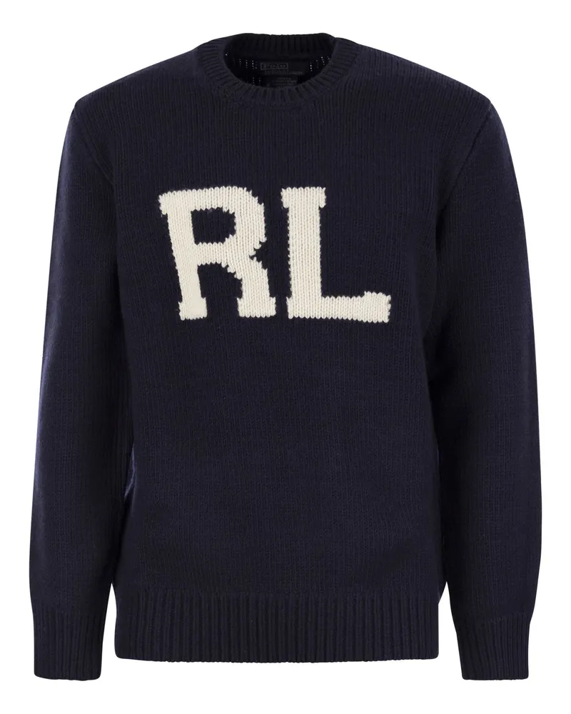 Ralph Lauren Rl Wolle Inlay -Pullover Blau