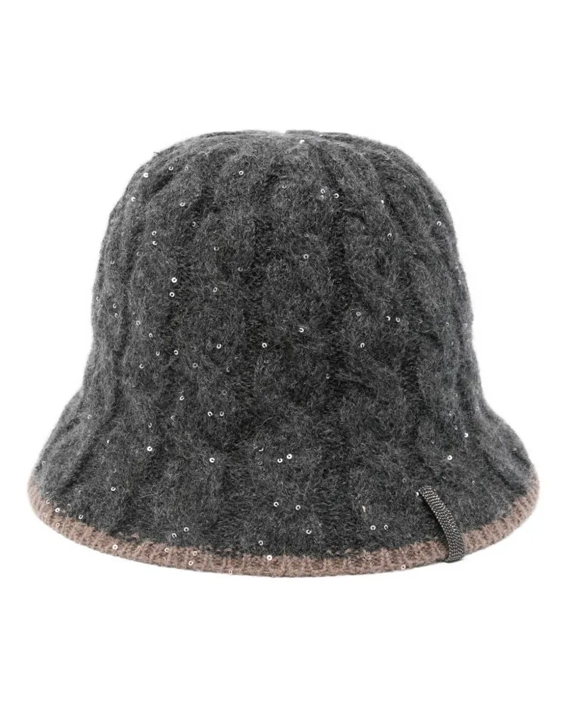 Brunello Cucinelli Wolle Mischungs Cloche White