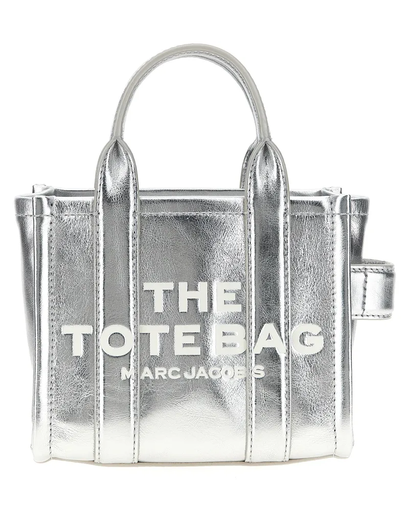 Marc Jacobs The Metallic Leder Crossbody' Crossbody Bag Silver