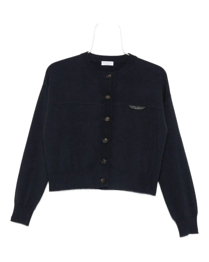 Brunello Cucinelli Cashmere Cardigan Blue