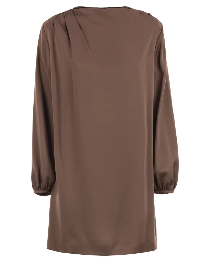Weekend Max Mara Cabina1234 Minikleid aus glänzendem Satin-Reverse-Stoff Bronze