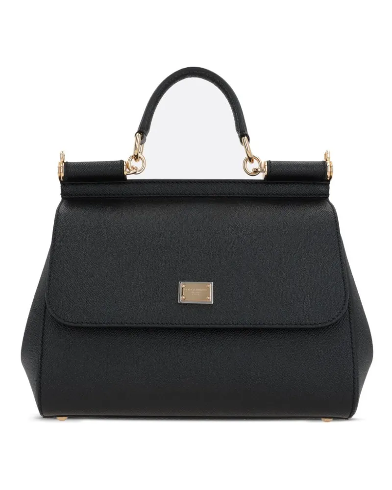 Dolce & Gabbana Sizilien große Lederhandtasche Black
