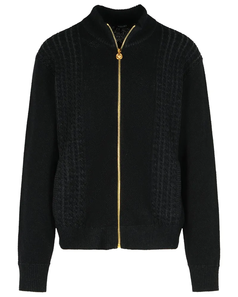 Versace Black Cotton Mischpullover Black