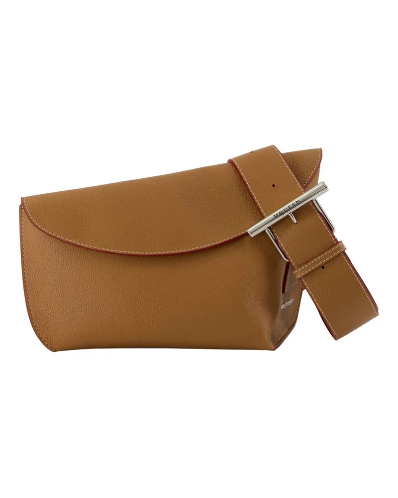 Alexander McQueen T Bar Schlinge große Umhängetasche Alexander Mc Queen Leder braun Braun
