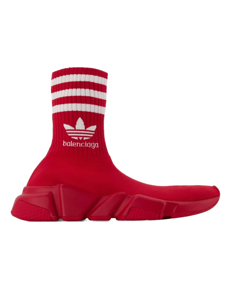 Balenciaga Speed ​​Lt Adidas Sneakers  Rot/Logo Weiß Red