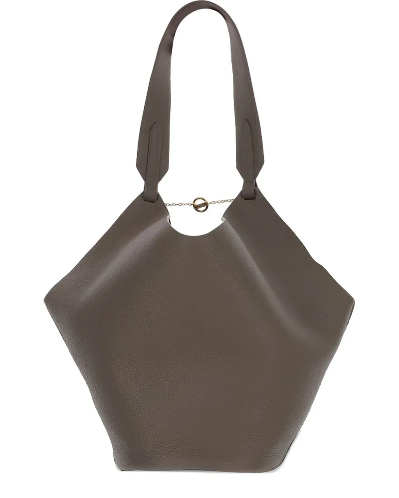 KHAITE Lotus Small Leder Umhängetasche Grey
