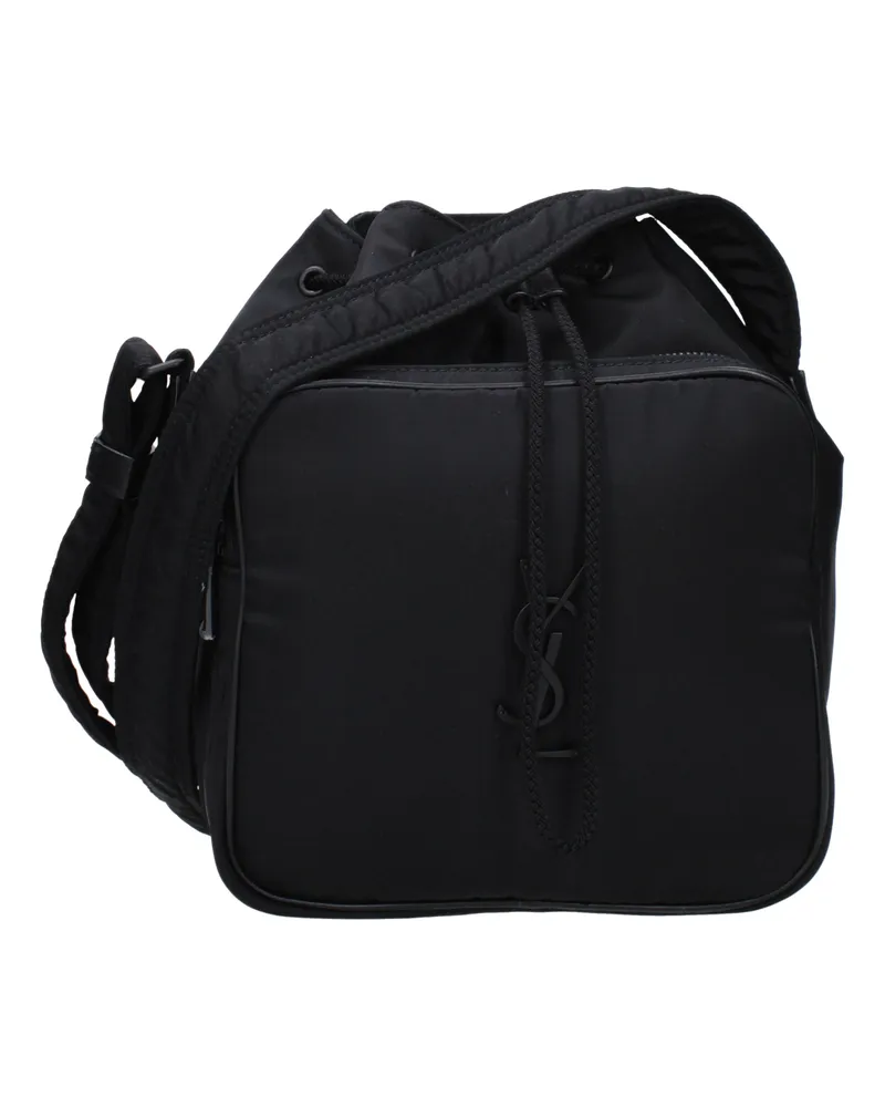 Saint Laurent Herrens Niki Umhängetasche aus schwarzem Stoff -
