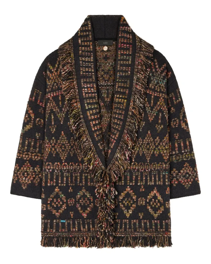 Alanui Grunge schlug Wolle Strickjacke Brown
