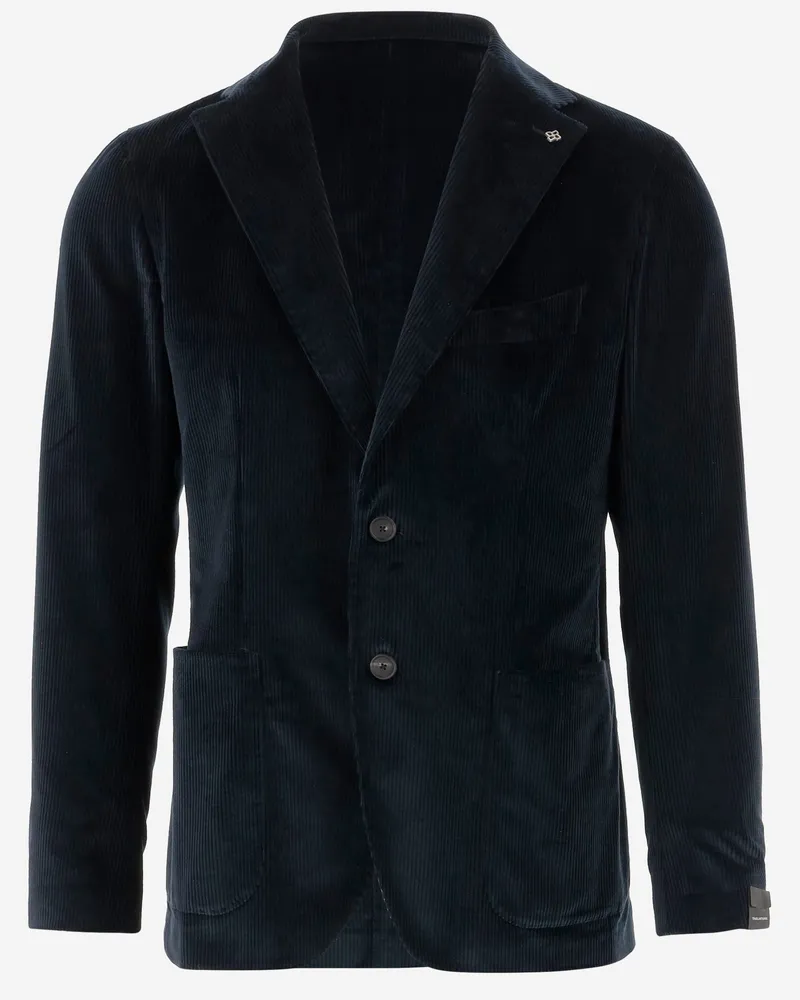 Tagliatore Single Breasted Jacke in Stretch -Baumwoll -Samt Blue