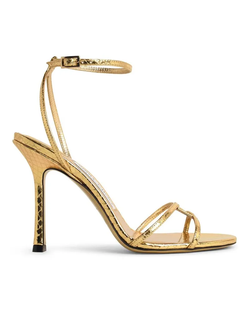 Jimmy Choo 1998 Leo 100' Gold Lear Sandalen Gold