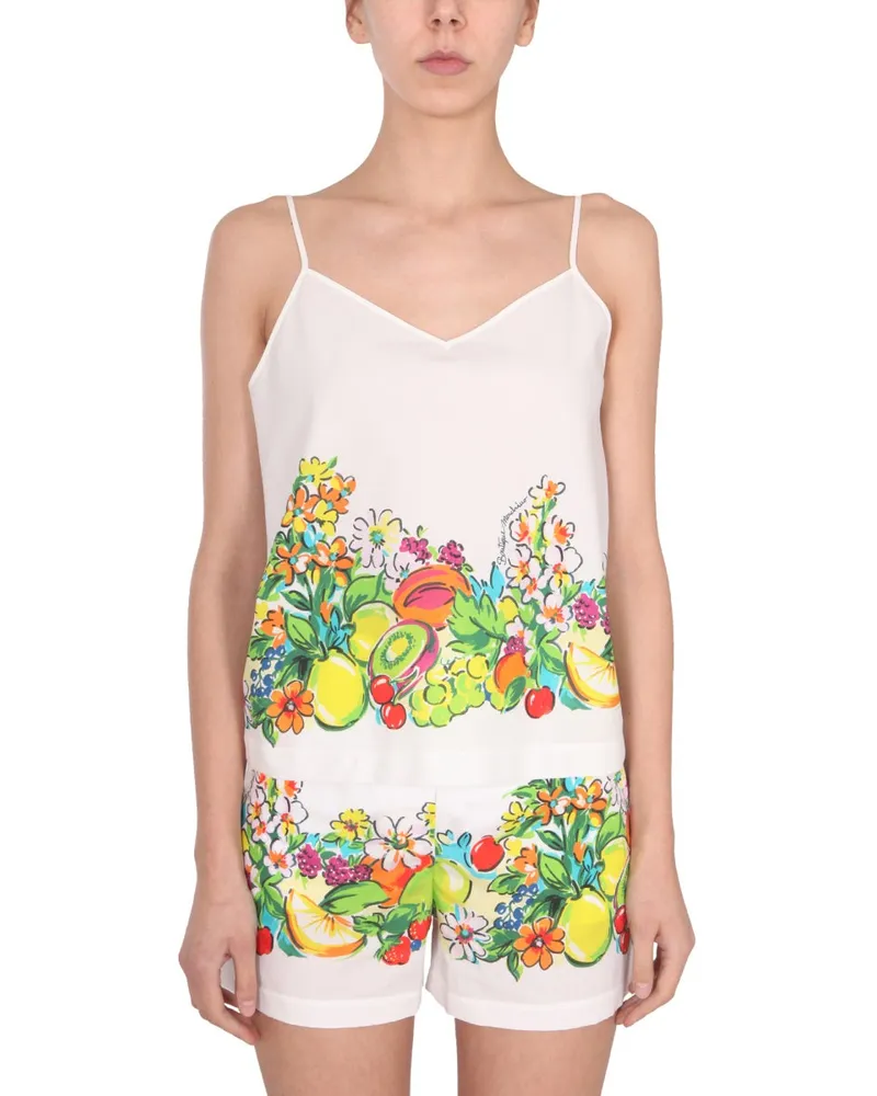 Moschino Blume und Obstdruckoberteil Multicolour