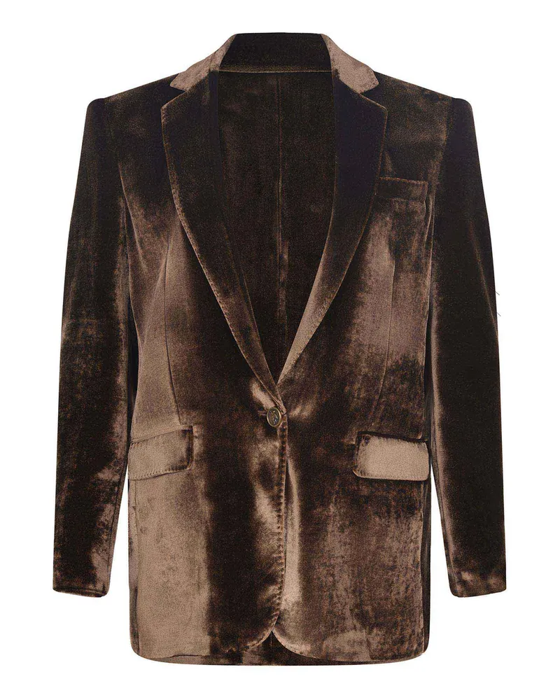 Etro Jacke aus Seidenmisch -Samt Brown