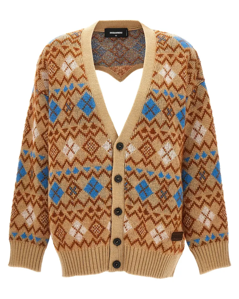 Dsquared2 Herz Vintage Shetland' Strickjacke Multicolor