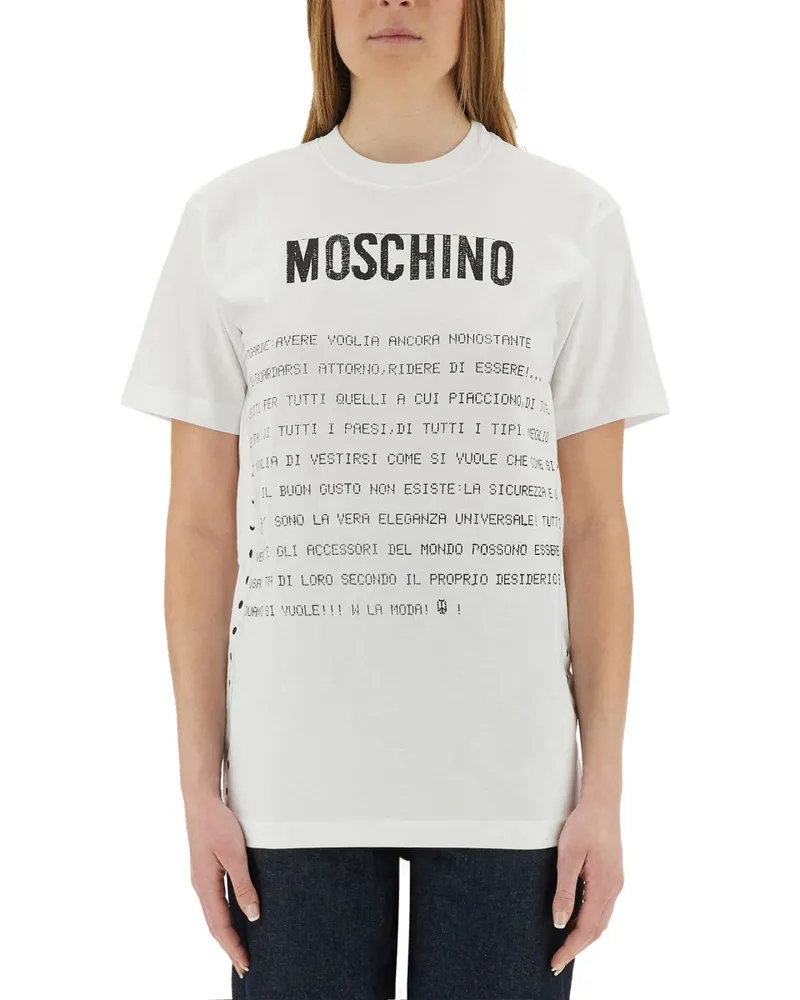 Moschino T -Shirt mit Druck White