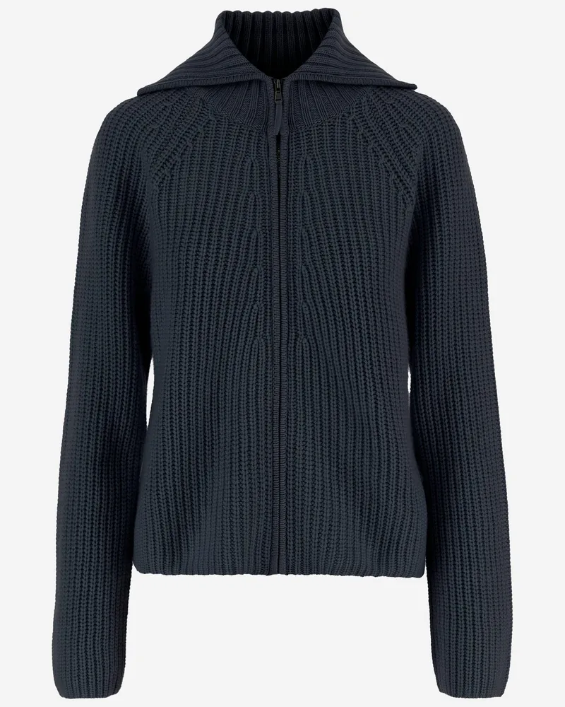 ALLUDE Lust auf Wolle und Kaschmir -Reißverschluss -Pullover Blue