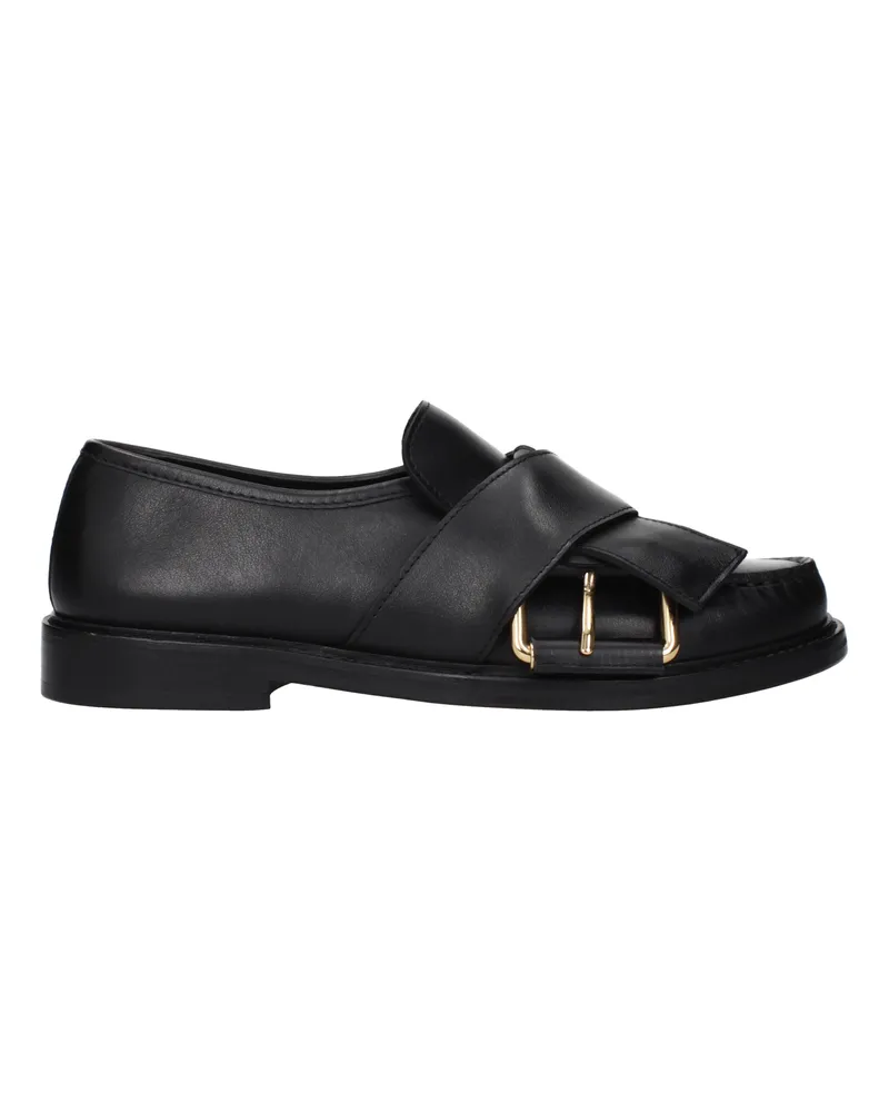 Moschino Derby Damens Schwarzes Leder -