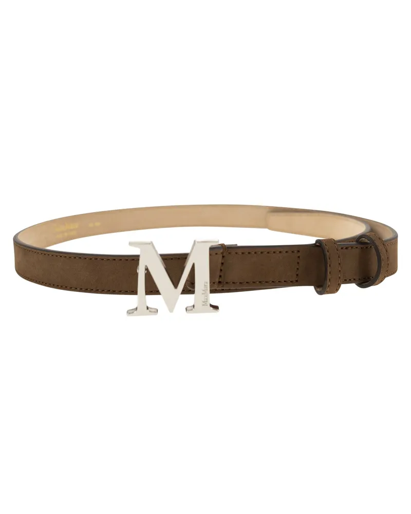 Max Mara Mclassic20 S Monogramm Ledergürtel Brown