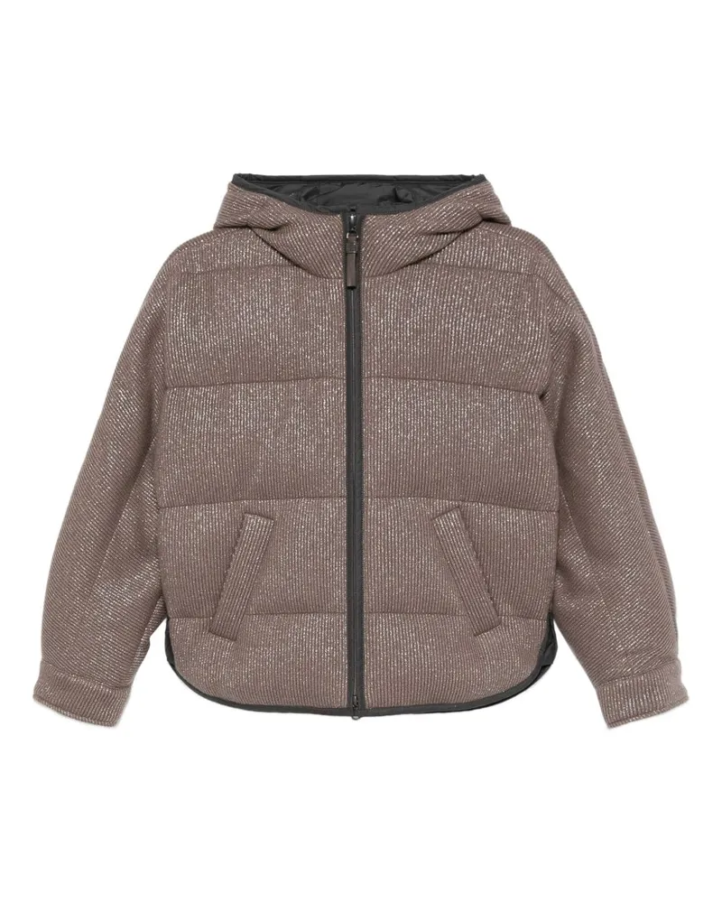 Brunello Cucinelli Cashmere Down Jacke Brown