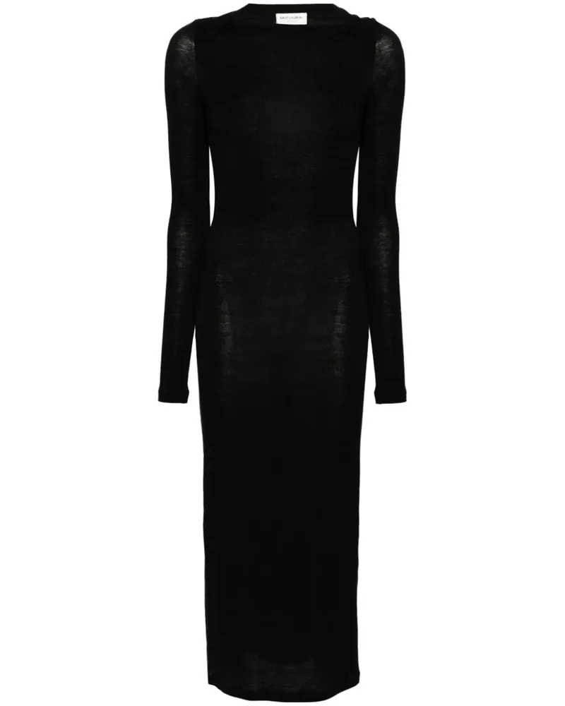 Saint Laurent Wollmischung langes Bleistiftkleid Black