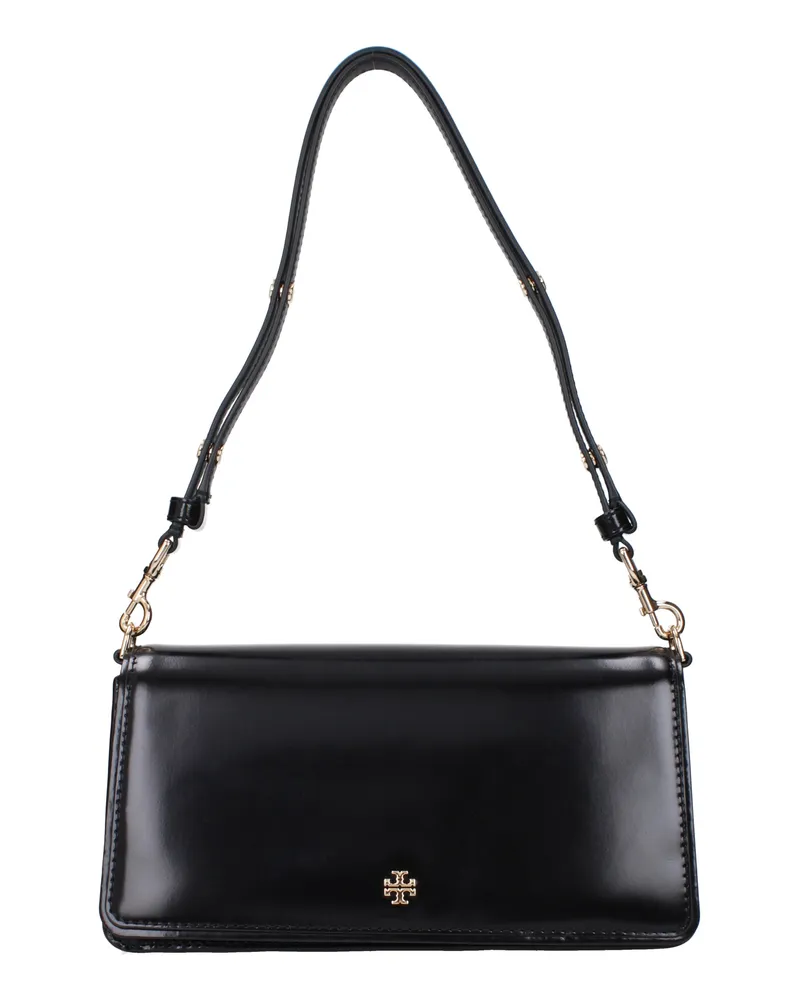 Tory Burch Emerson Damens Umhängetasche Lack Schwarz -
