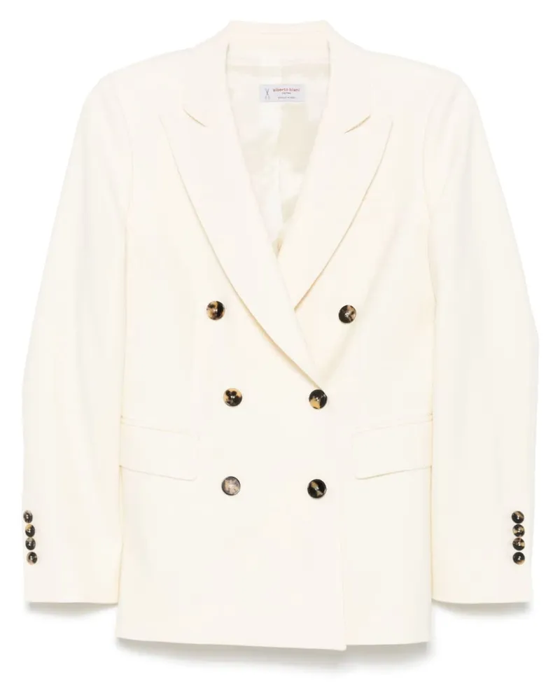 Alberto Biani Wolle Doppelbrustjacke White