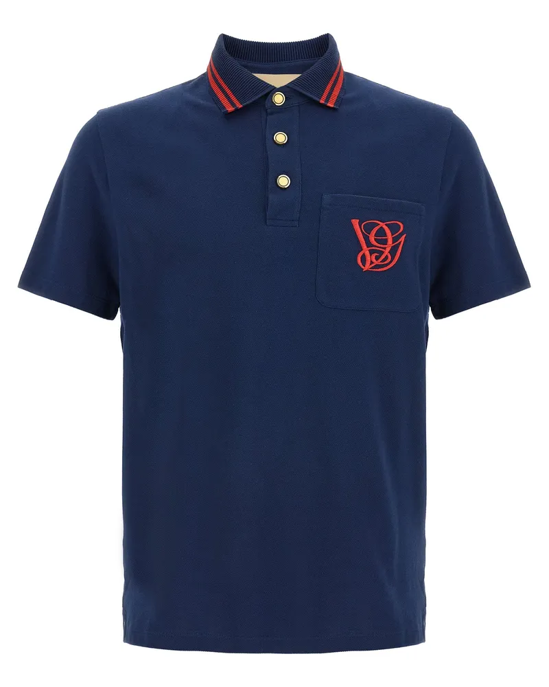 Valentino Garavani Polo Valentino Garavani Stickerei 'VG Blue