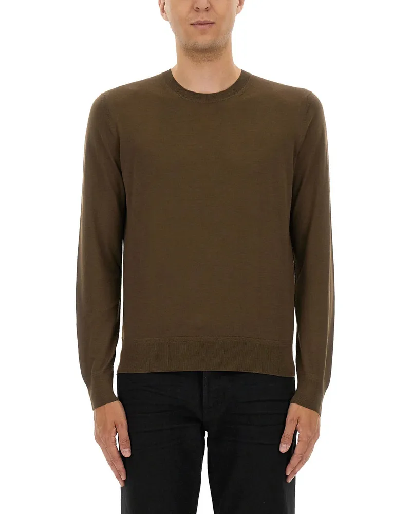 Tom Ford Fine Merino Virgin Wollpullover Brown