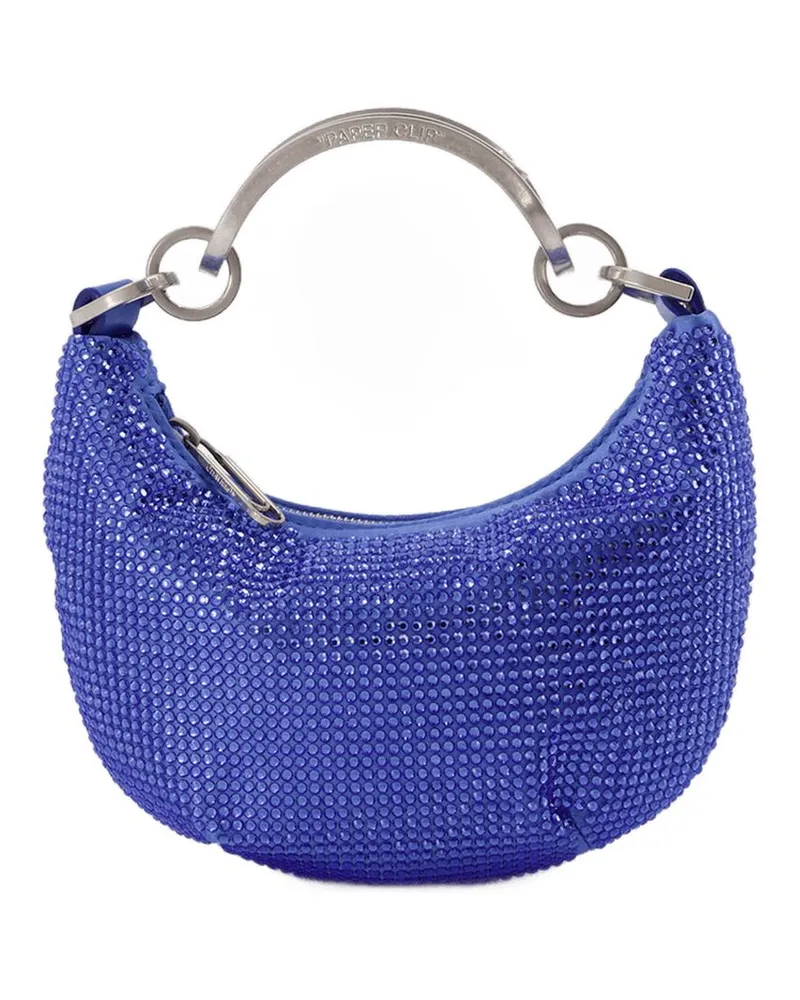 OFF-WHITE Mini -Binder -Clip -Beutel in Strass / Blau Blau