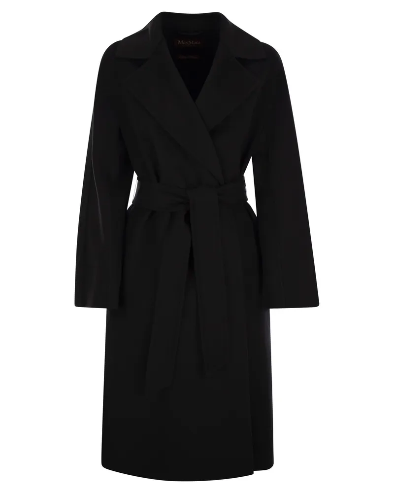 Max Mara Cles Wolle, Kaschmir und Seidenmantel Black