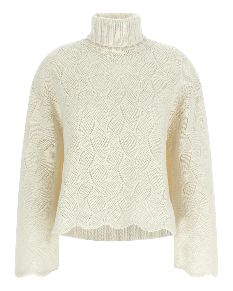 Twin-Set Twin -Set hoher Nackenpullover White