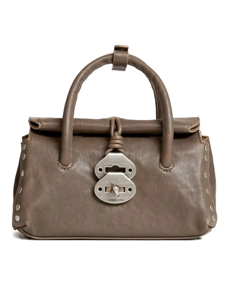 Zanellato Dotta Tabacco Baby Kleine Lederhandtasche Grey