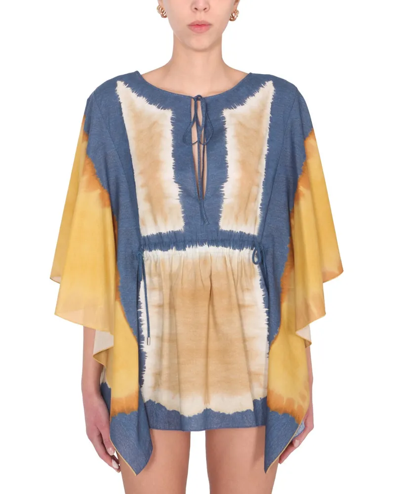 Alberta Ferretti Tie Dye Print Caftan Multicolour