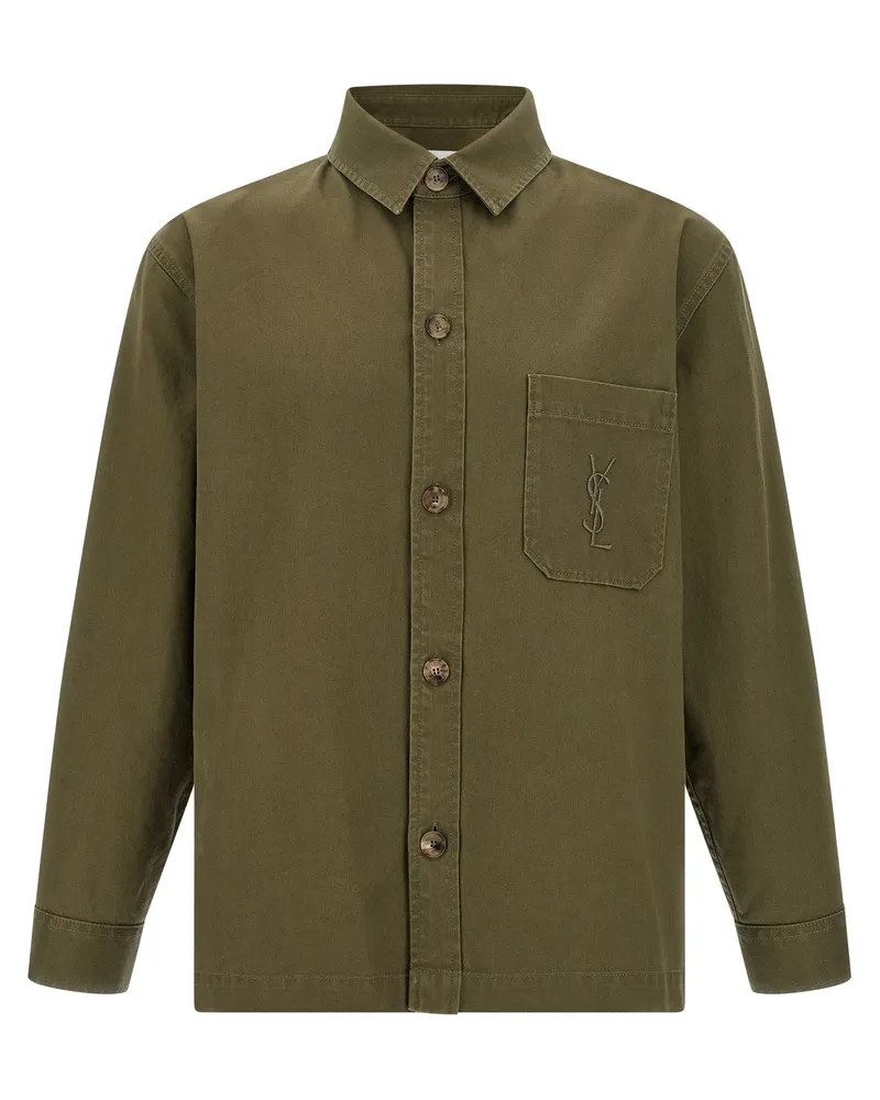 Saint Laurent Cassandre“ Überhemd Green