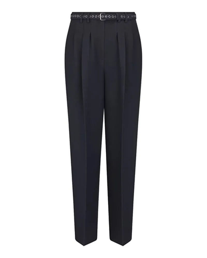 Dior Wolle und Seidenhosen Black