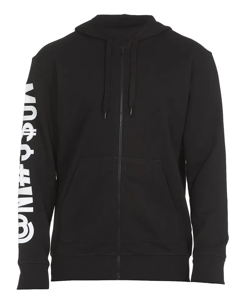 Moschino Couture Cotton Reißverschluss auf Sweatshirt Schwarz