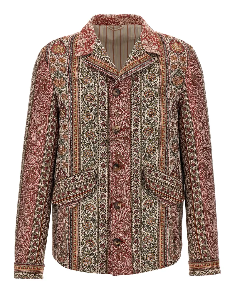 Etro Balmacaan Hals Overshirt Multicolor