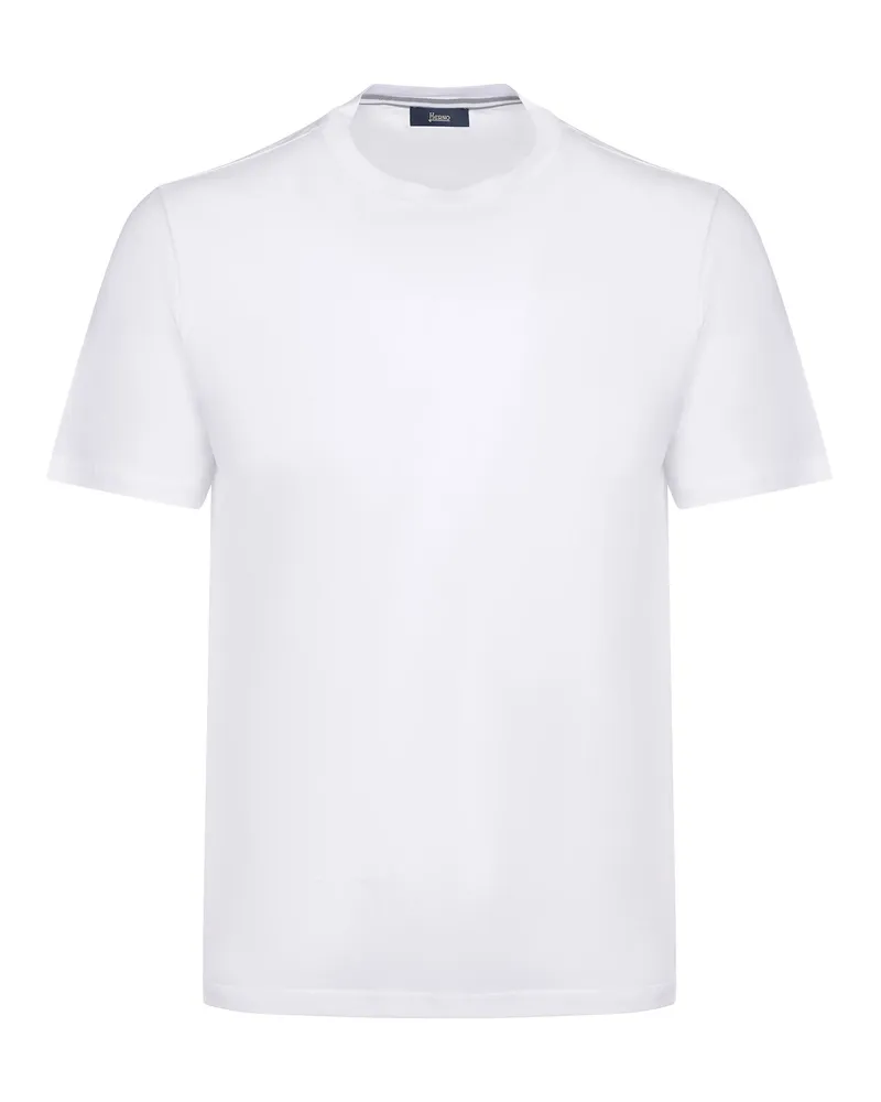 Herno T -Shirt aus Baumwollcreppe White