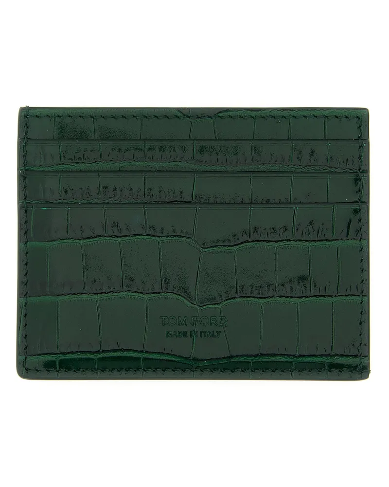 Tom Ford Crocodile Lederkartenhalter Green