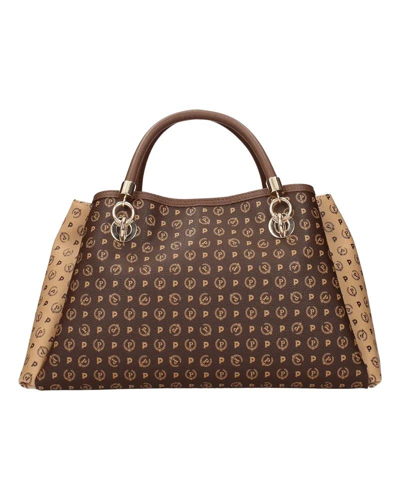 Pollini Damens Handtaschen PVC Braun/Beige -