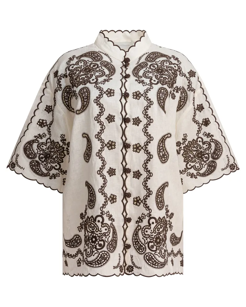 Zimmermann Ascension Sticked Hemd Beige